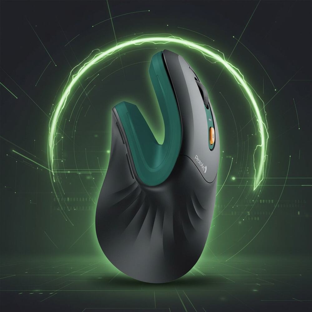 ProtoArc EM11 NL Ergonomic Vertical Mouse Green Black Wireless Bluetooth NEW